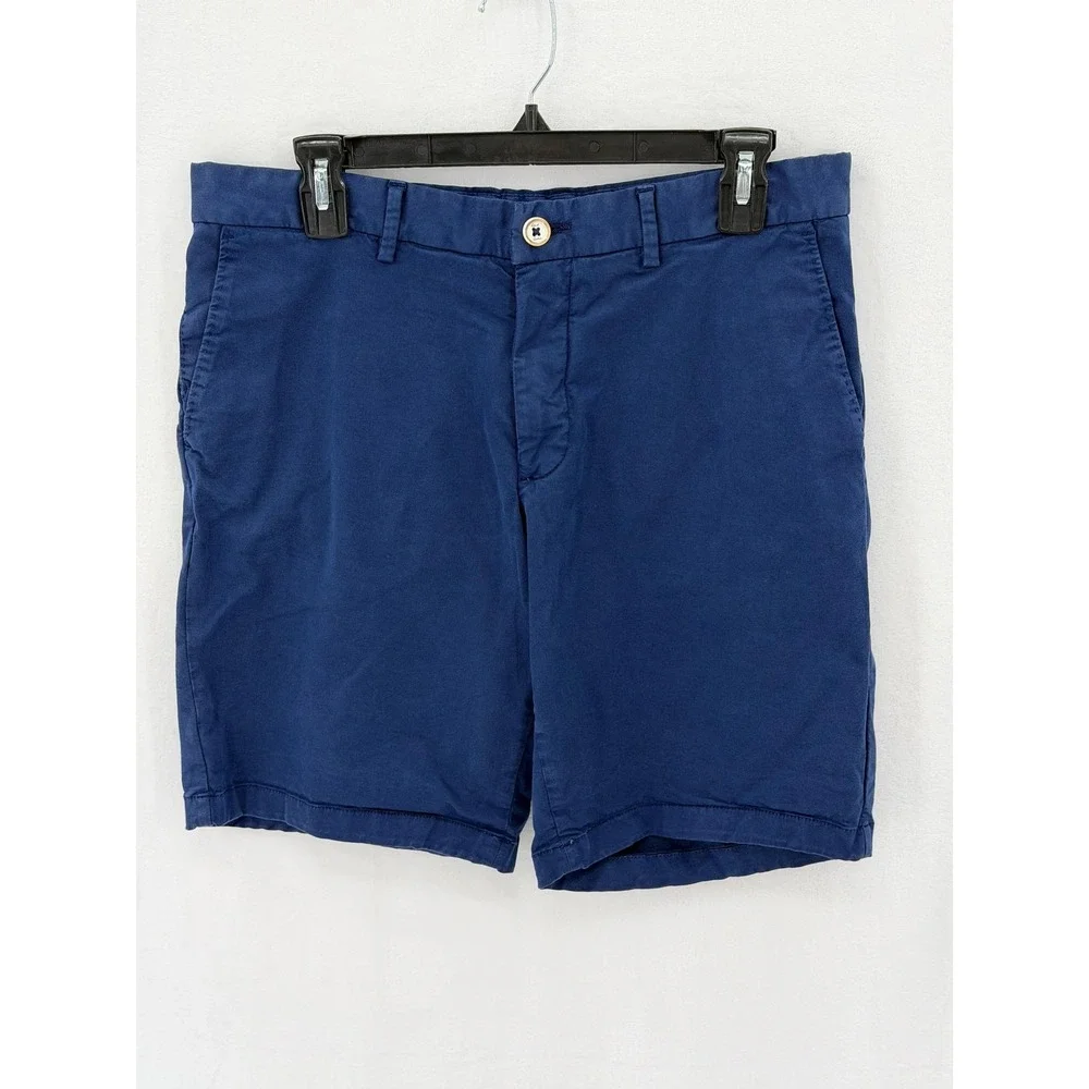 Robert Graham Shorts Mens 32 Navy Chino Classic Fit Stretch Casual Preppy Summer